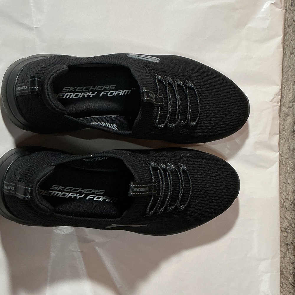 Skechers Black Memory Foam Slip-Ons